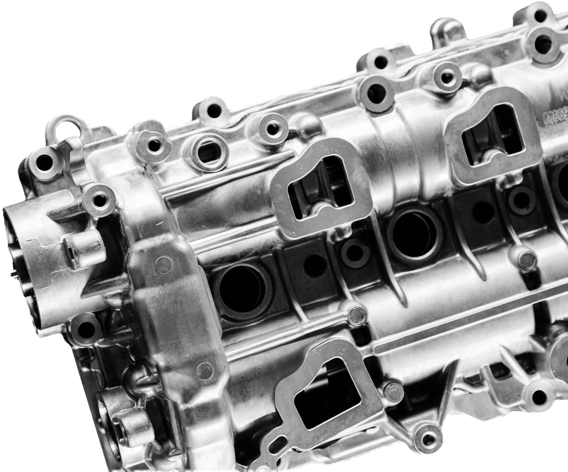 Factory-new cylinder head, machined and unpainted
